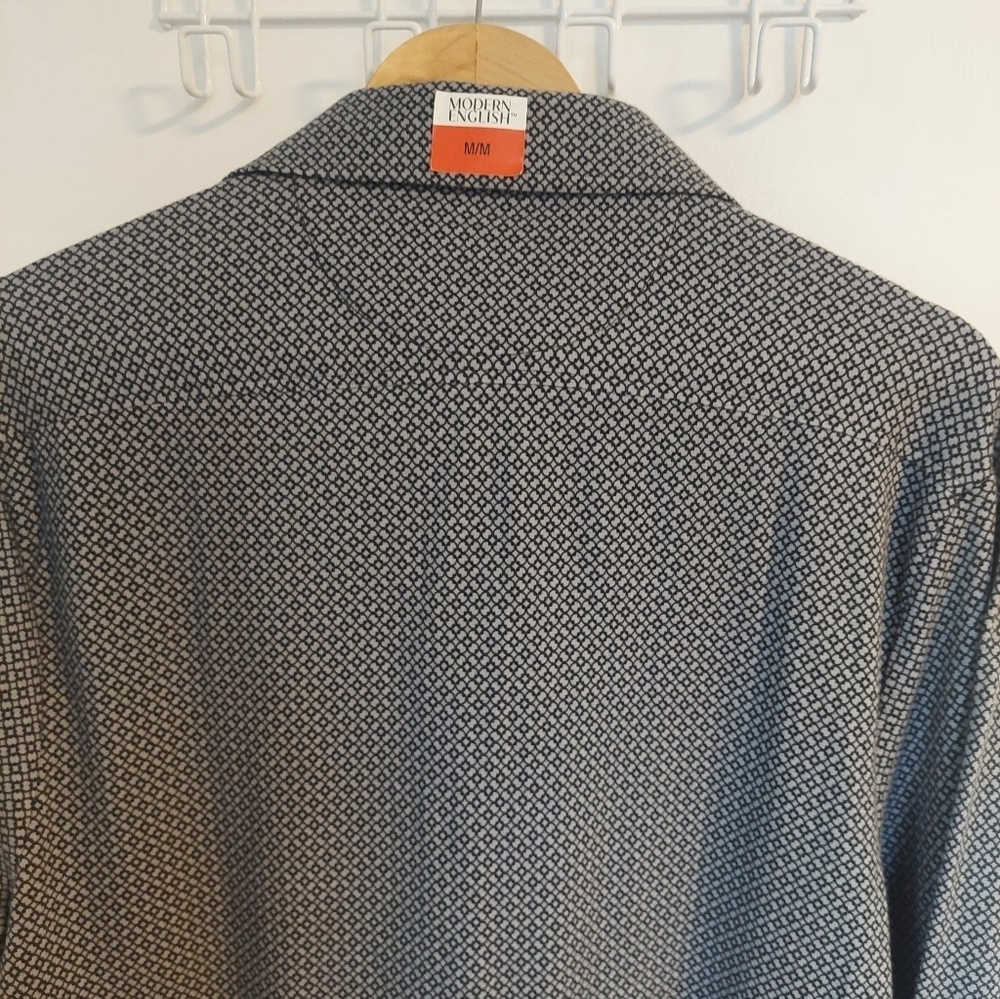 Modern English Men's Gray Patterned Casual Shirt - Picture 4 of 4